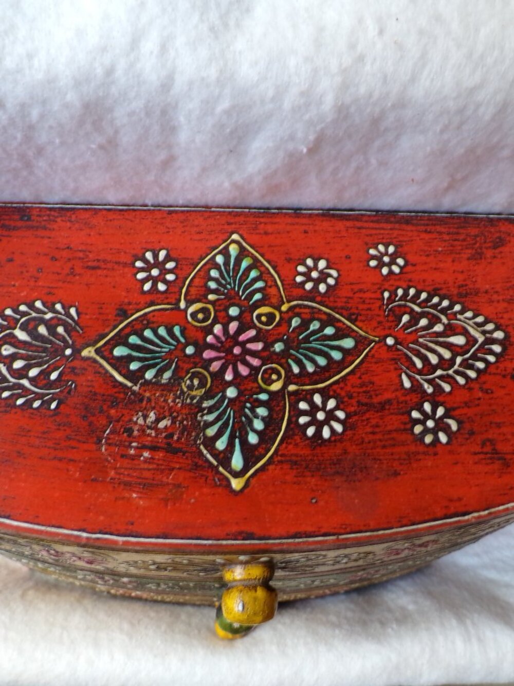 So Beautiful 3 Drawer Wooden Decorative Hand Painted Jewelry Box Curio Chest - Picture 11 of 13